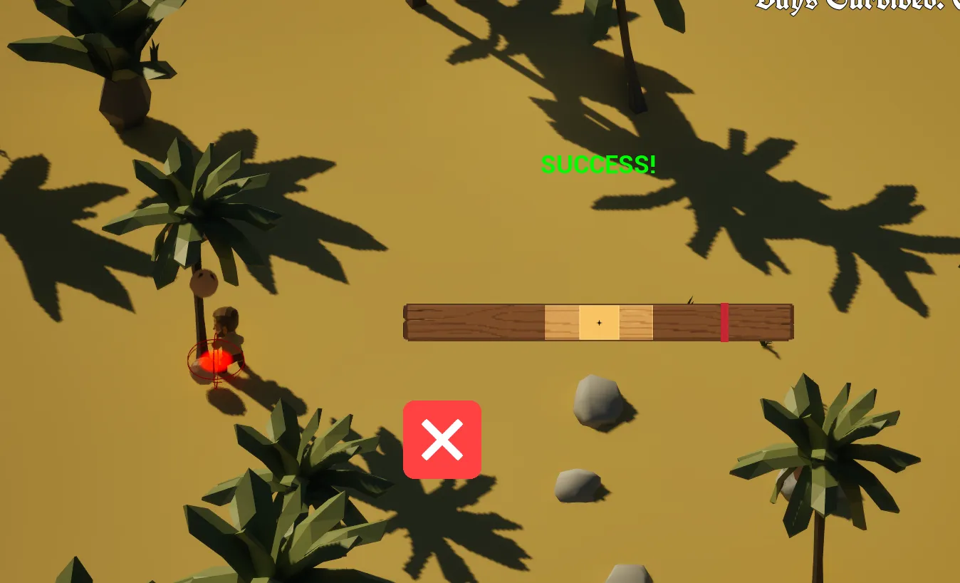Screenshot of coconut mini-game