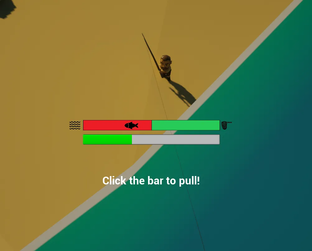 Screenshot of fishing mini-game