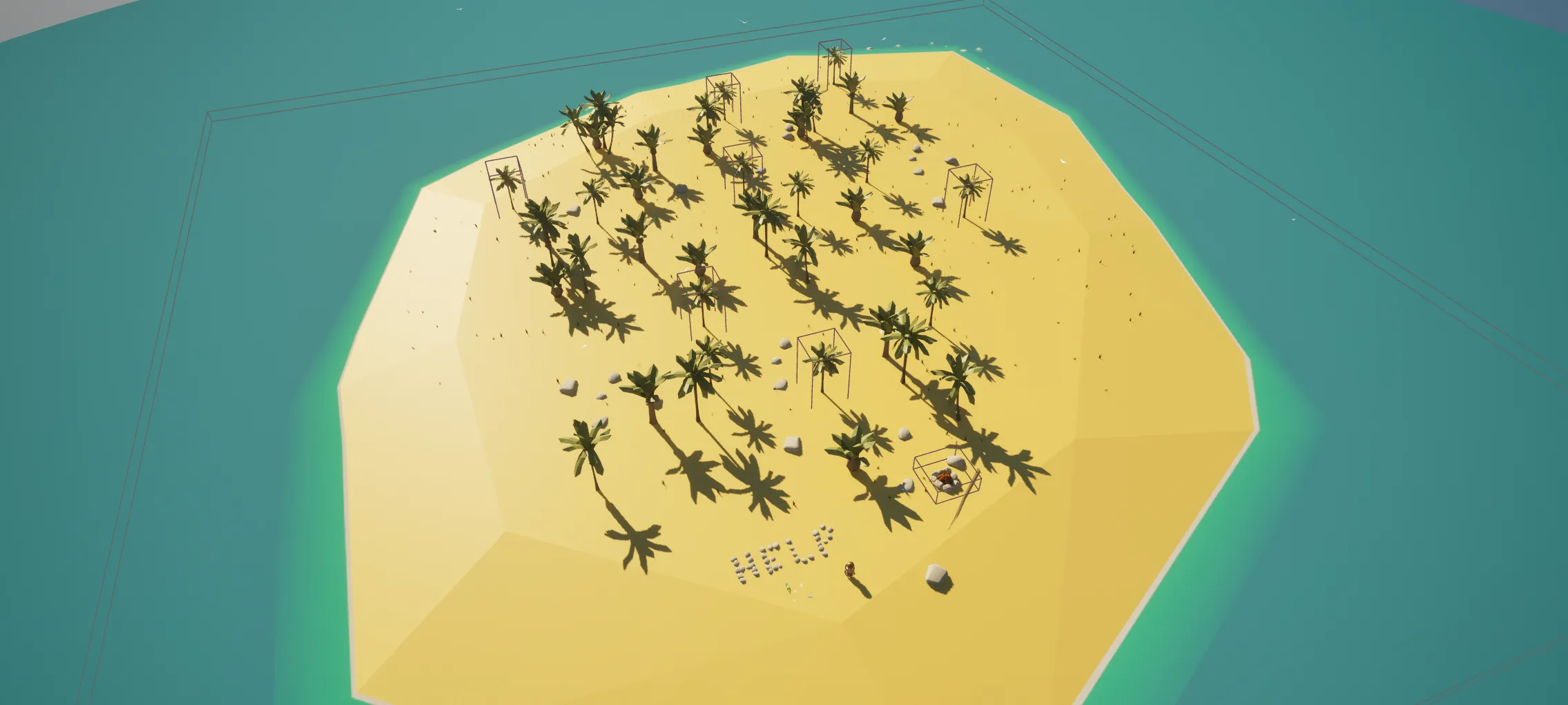 Screenshot of overview of island