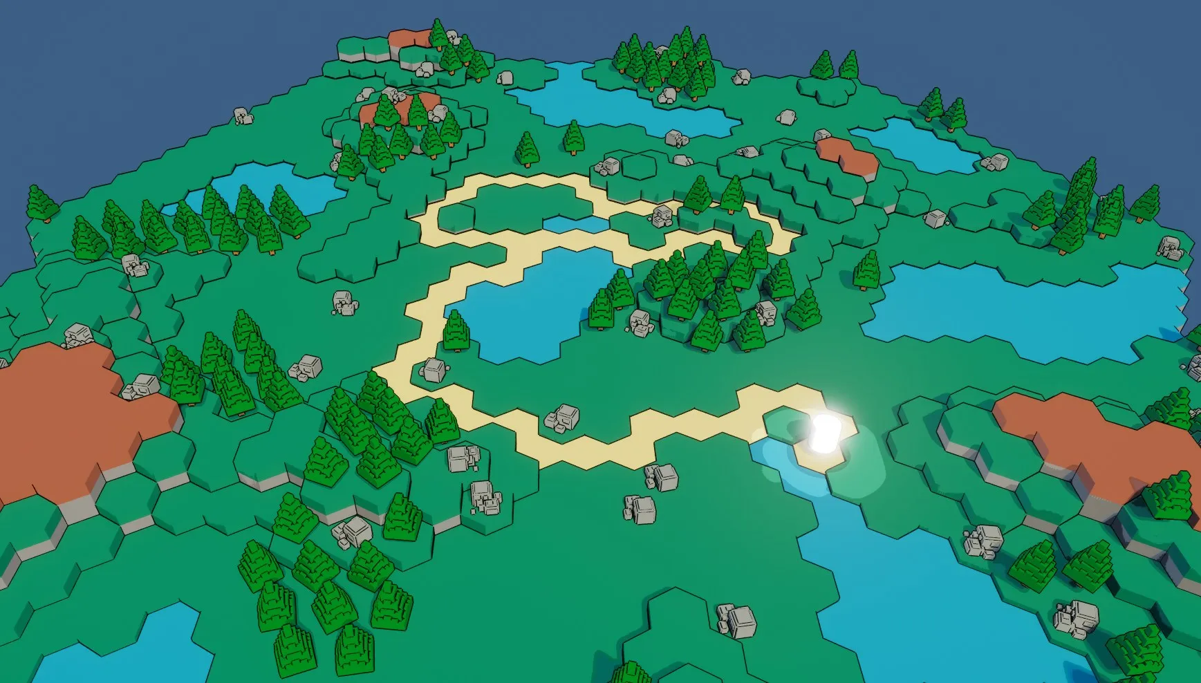 Screenshot of game terrain generation
